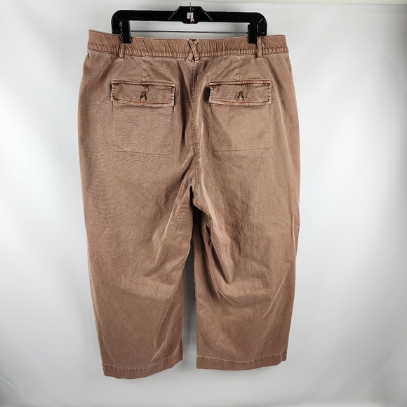 J. Jill Pants Womens 16 Regular Wide Leg Cropped Mauve Brown Drawstring (36x24) - Picture 7 of 10